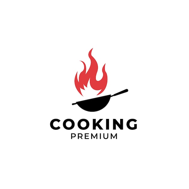 Vector pan with a fire logo design concept illustration idea