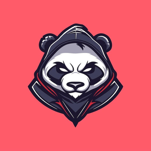 Vector panda mascot Esport logo on blank background