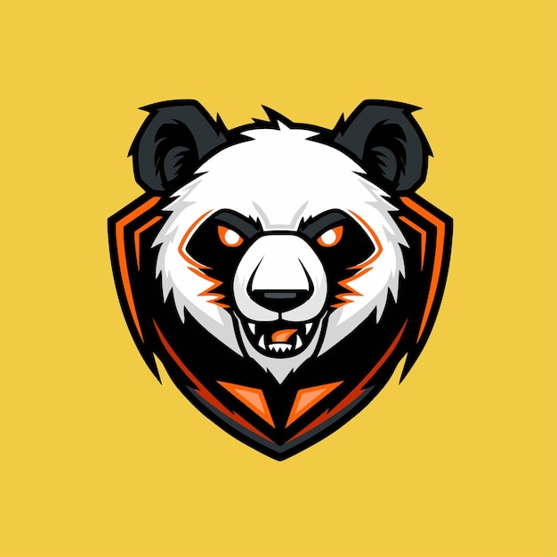 Vector panda mascot Esport logo on blank background