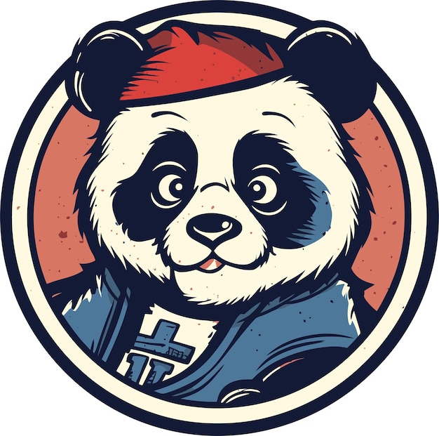 Vector of panda mascot logo art tshirt design