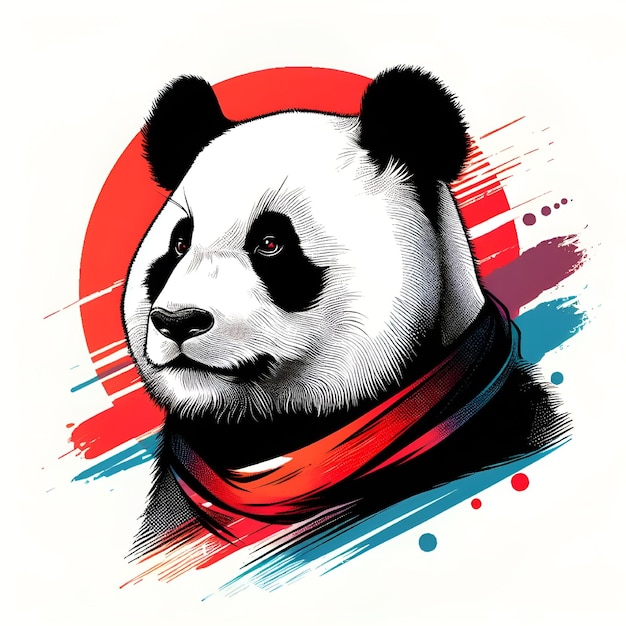 Vector panda tshirt logo