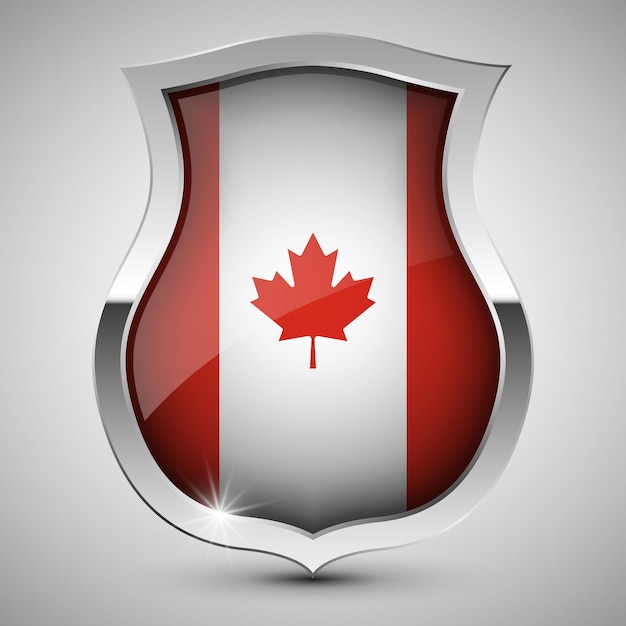 Vector Patriotic shield with flag of Canada An element of impact for the use you want to make of it