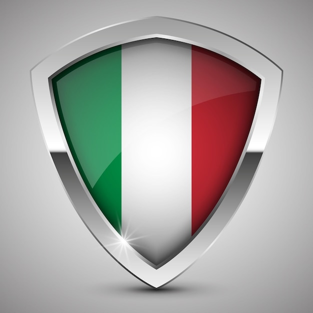 Vector Patriotic shield with flag of Italy An element of impact for the use you want to make of it