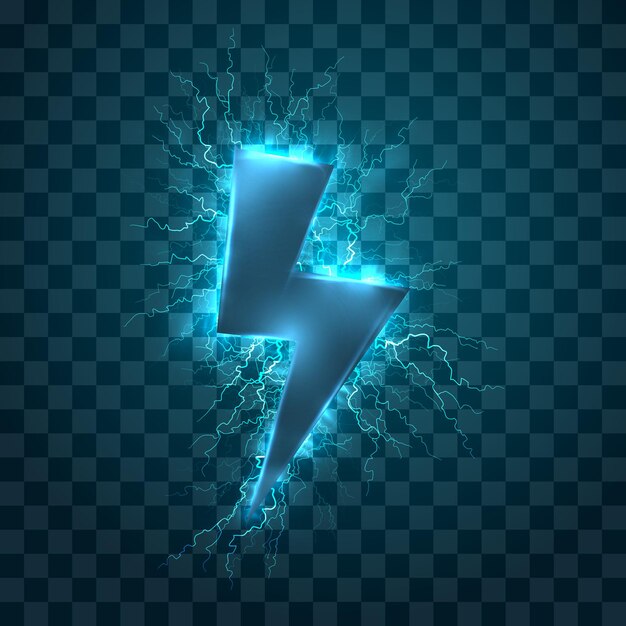 vector pattern geometric figure with glare and lightning on a dark background