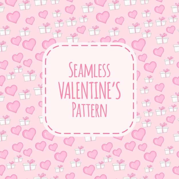 Vector pattern hearts for Valentine's Day in cartoon style