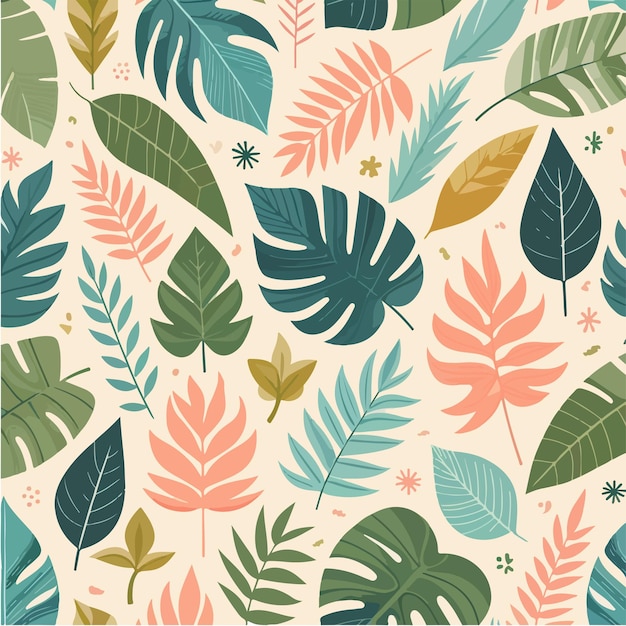 Vector pattern tropical background with a simple flat design style