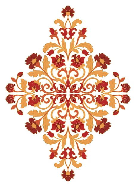 Vector pattern on a white background Damask Design element