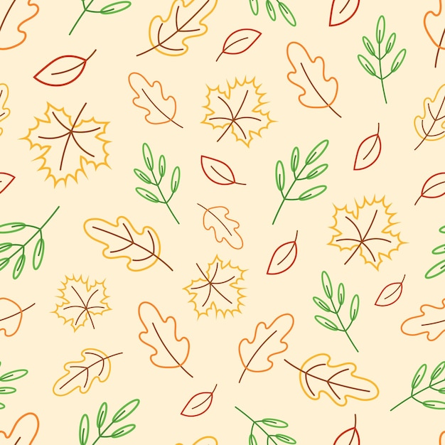 Vector vector pattern with autumn colored leaves