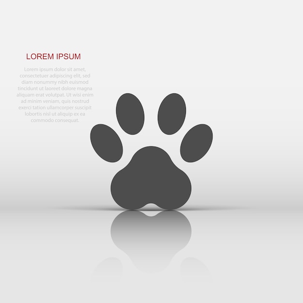 Vector paw print icon in flat style Dog cat bear paw sign illustration pictogram Animal foot business concept