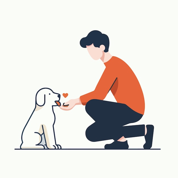 vector of people feeding dogs