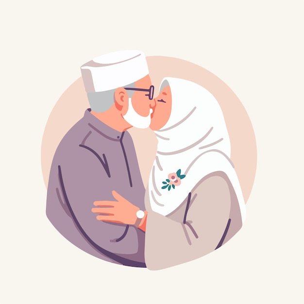 Vector vector of people kissing in flat design style