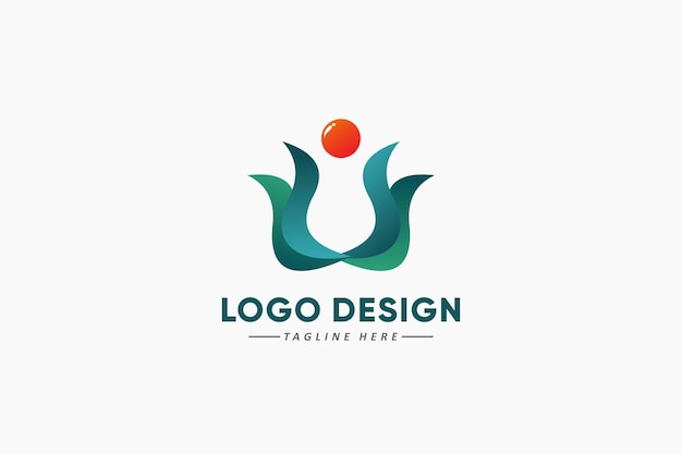 Vector people organization logo colorful gradient design colorful