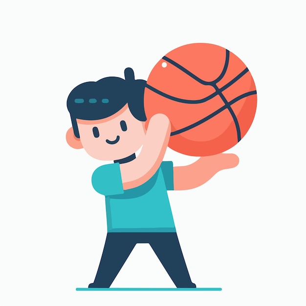 Vector vector of people playing basketball in flat design style