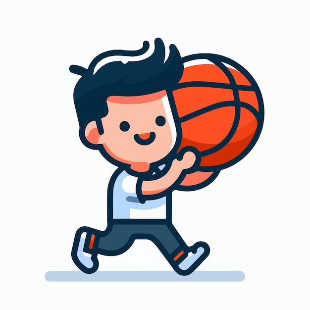 vector of people playing basketball in flat design style