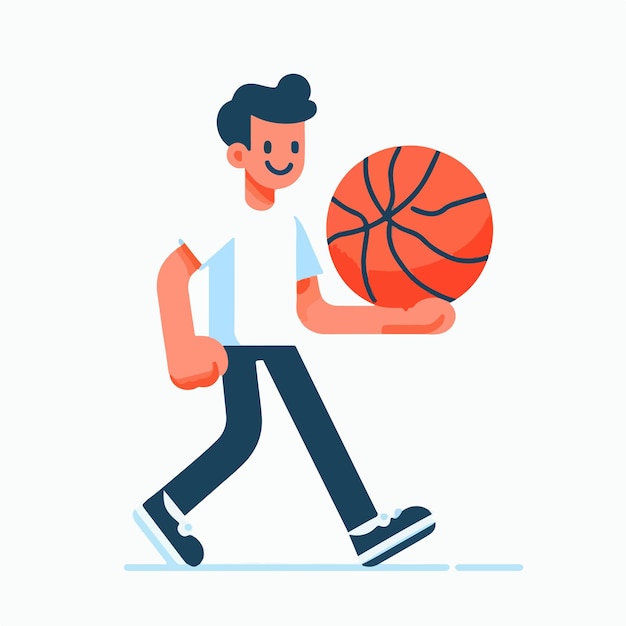 vector of people playing basketball in flat design style