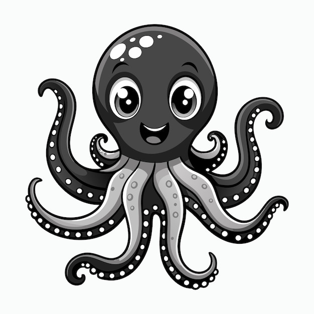 Vector vector a perfect octopus on white background