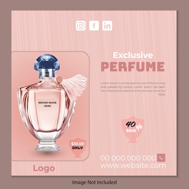 vector perfume or fragrance social media post or Instagram post template