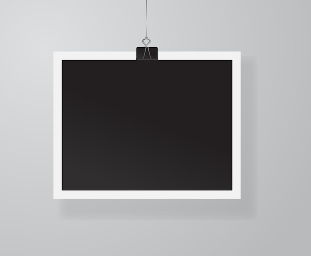 Vector Photo frame mockup design White border