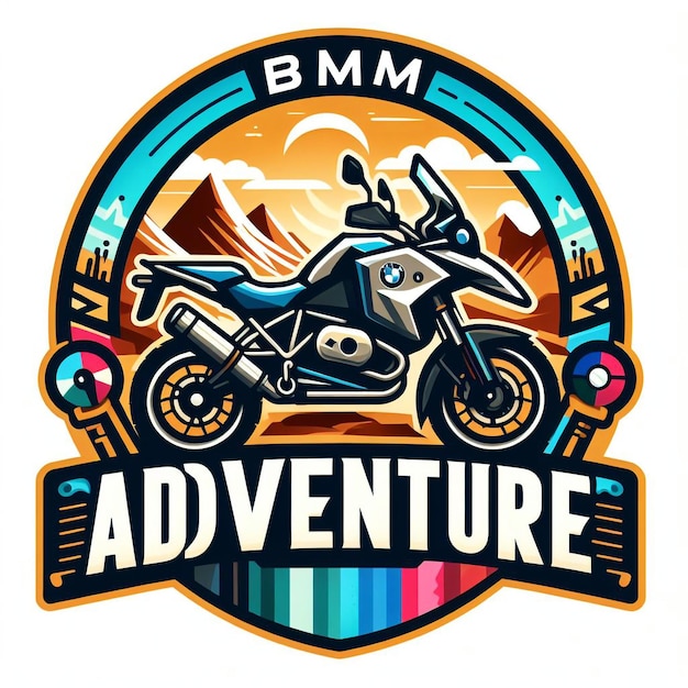 Vector a picture of a motorcycle with the words adventure