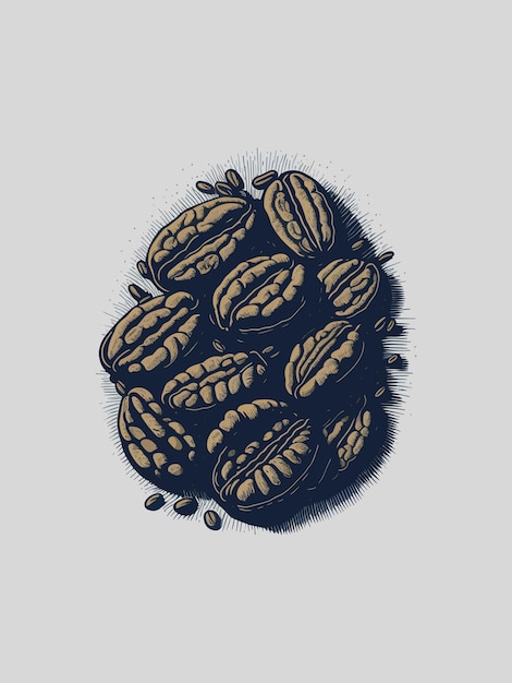 Vector of a pile of assorted nuts