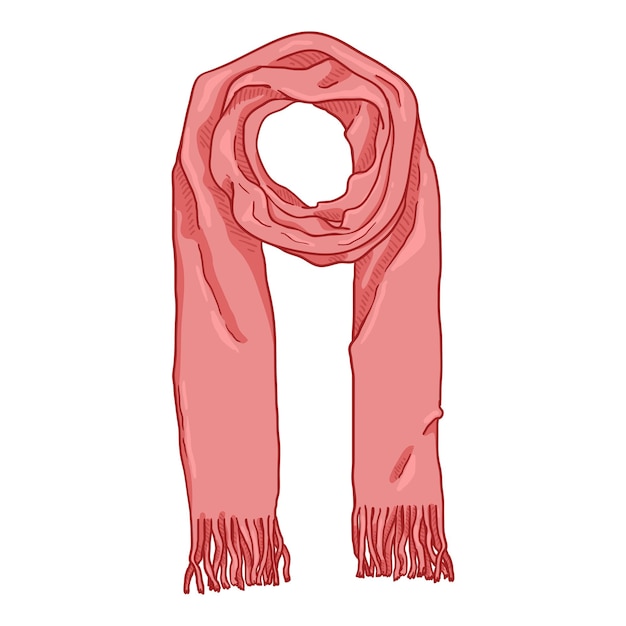 Vector Pink Cartoon Woolen Scarf