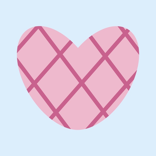 Vector pink heart in a cage isolated illustration