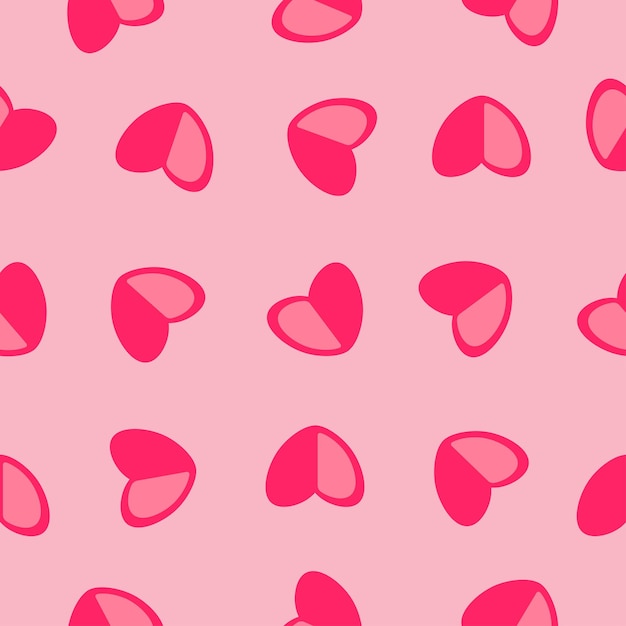 Vector pink hearts seamless pattern