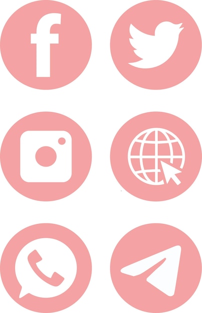 Vector vector pink icons social web