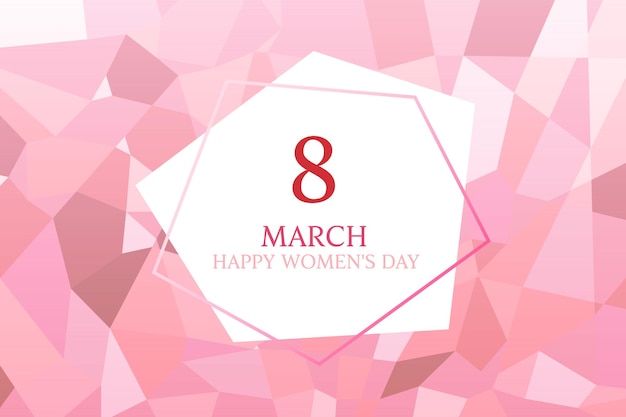 Vector of pink poly background for Womens day mosaic and polygon design concept