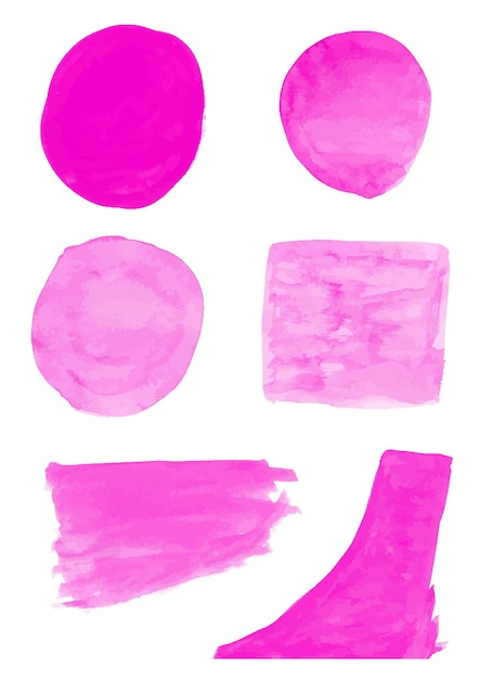 Vector pink watercolor different grunge set new design