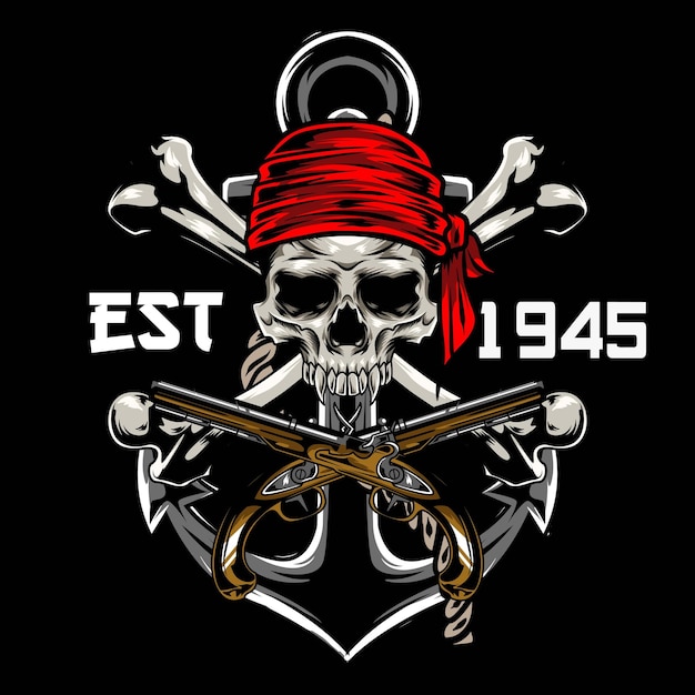 Vector of pirates skull logo illustration