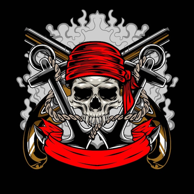 Vector of pirates skull logo illustration