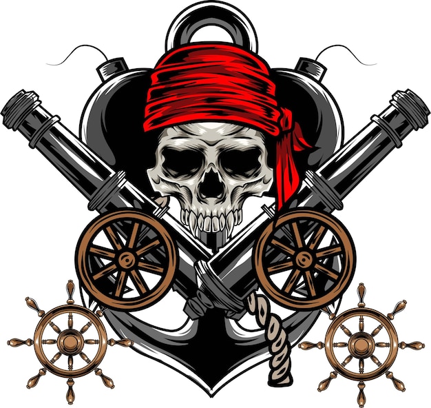 Vector of pirates skull logo illustration