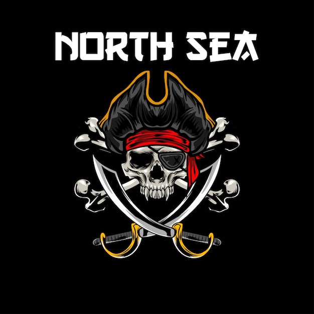 Vector of pirates skull logo illustration