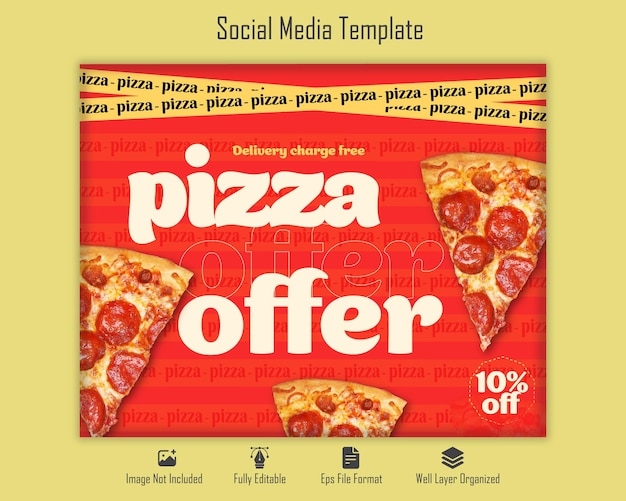 Vector vector pizza food social media promotion and instagram or social media banner post template