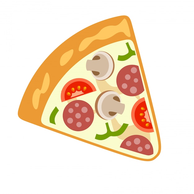 Vector pizza images on a white background.