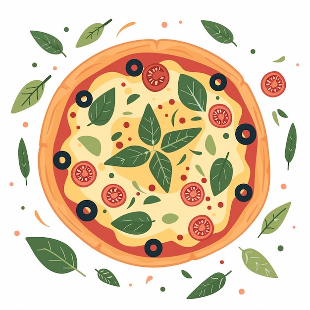 Vector vector pizza restaurant food design pizzeria fast italian menu cartoon slice illustration