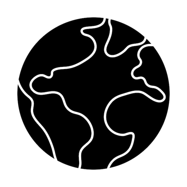 Vector planet earth silhouette Space black stencil illustration Environment friendly shadow icon with globe Ecological or astronomy concept