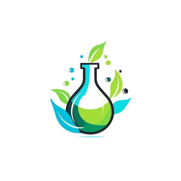 Vector of a plant growing inside a glass bottle representing growth and sustainability