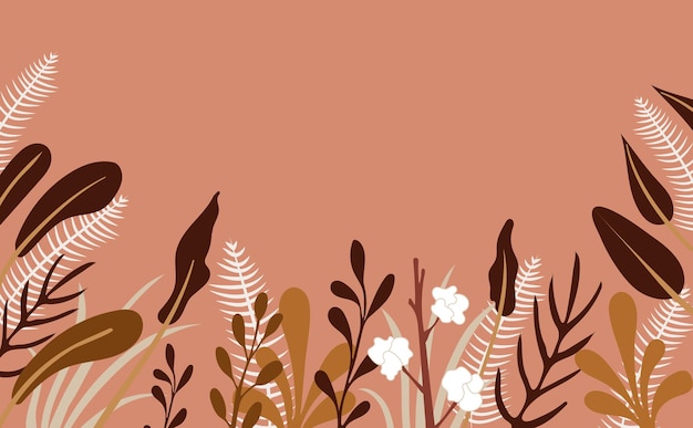 Vector Plants Illustration Colorful Floral Background Dry Flowers Abstract Backdrop