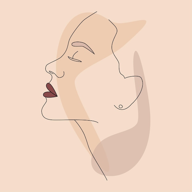 Vector portrait in a minimalist style Portrait of a woman