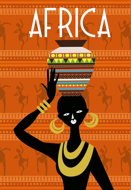 Vector a vector poster of african woman