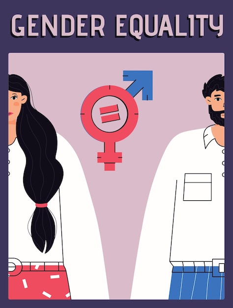 Vector poster of gender equality concept