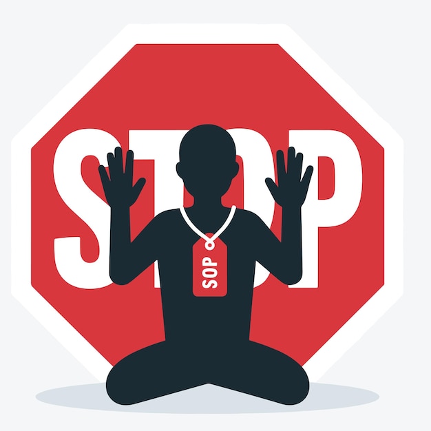 vector poster for stop human trafficking illustration