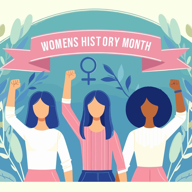 Vector vector poster of women history month