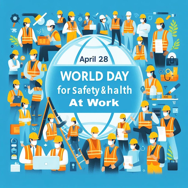 vector a poster of worlds day for safety and safety at work