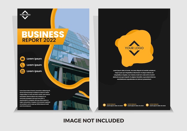 Vector premium black and yellow abstract annual report template