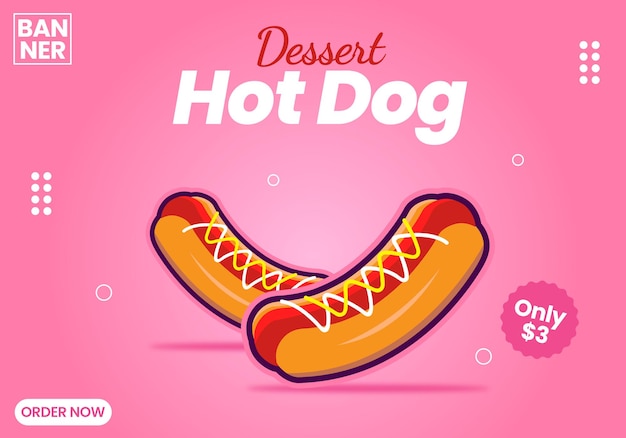 Vector premium hot dog food restaurant social media post template