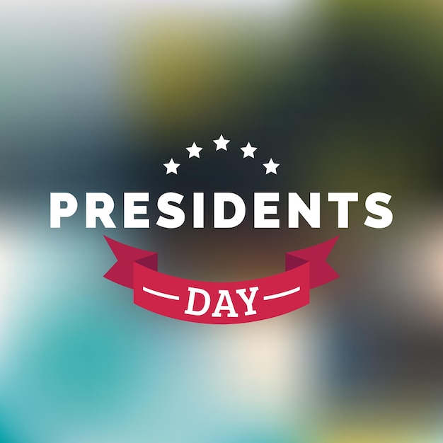 Vector Presidents Day card. National american holiday illustration with stars and ribbon. Festive poster or banner with lettering.