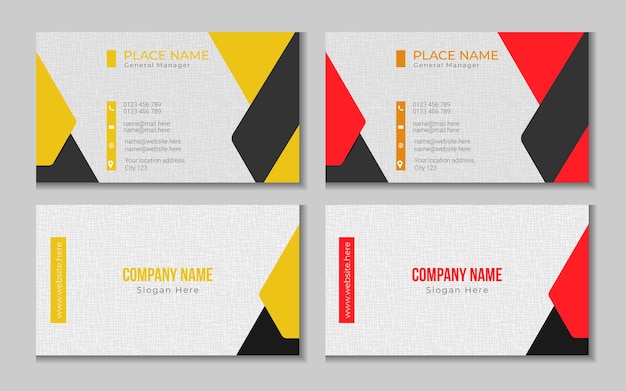 Vector printable and editable horizontal double sided clean modern corporate business card template